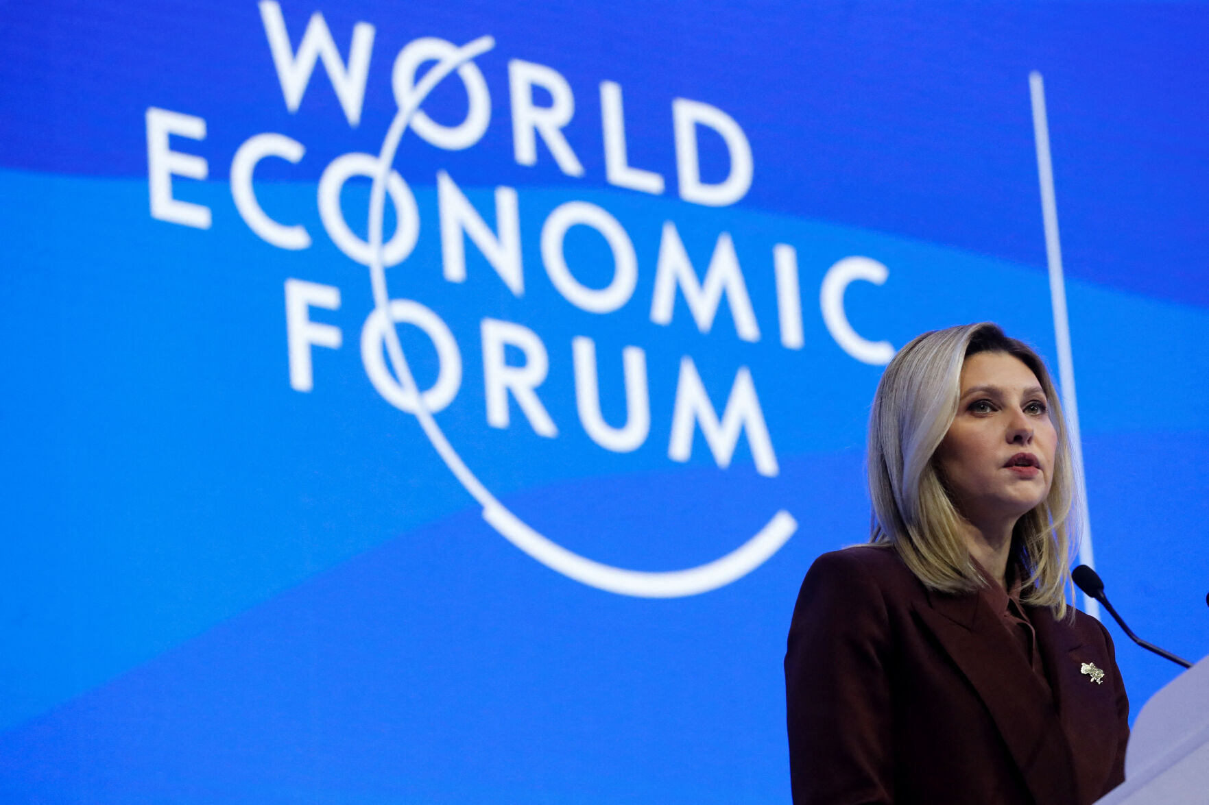 At Davos, Ukraine's first lady urges support for her nation